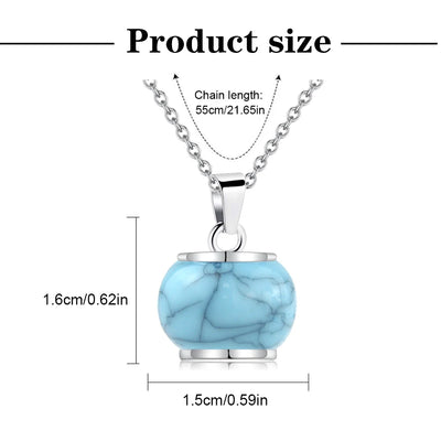 Blue Round Infinity Urn Pendant Cremation Jewelry for Ashes - Smarsty