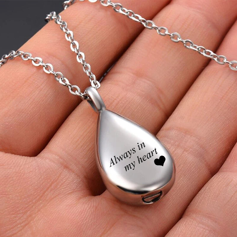 Teardrop Ashes Necklace Elegant Cremation Jewelry - Smarsty