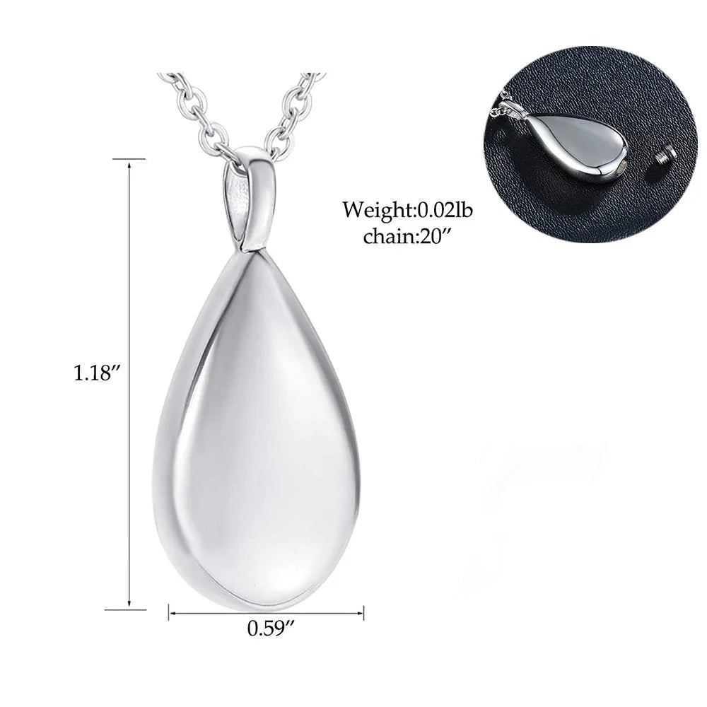 Teardrop Ashes Necklace Elegant Cremation Jewelry - Smarsty