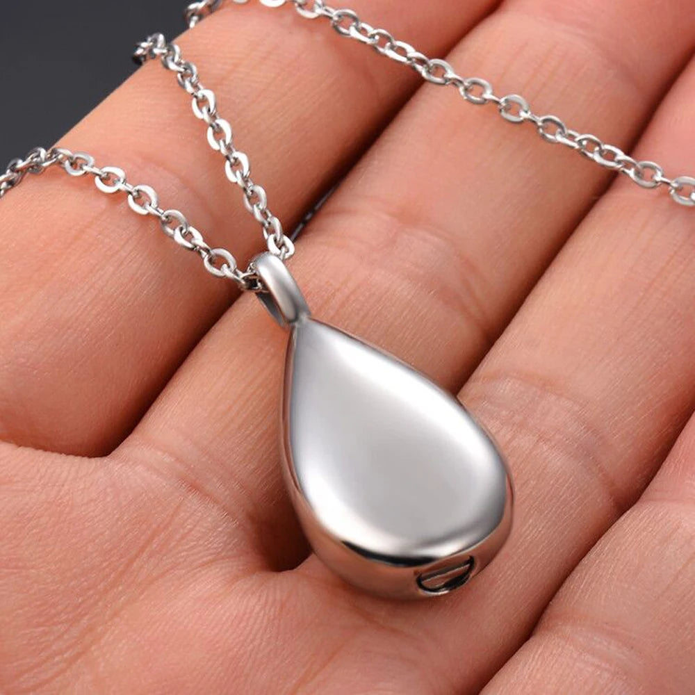 Teardrop Ashes Necklace Elegant Cremation Jewelry - Smarsty