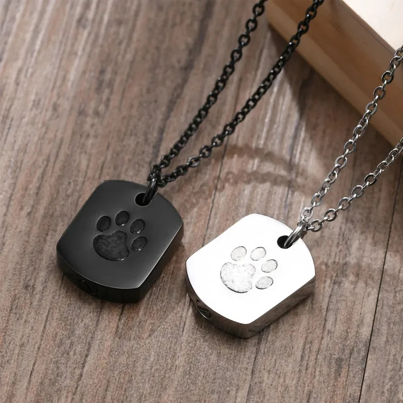 Cremation Jewelry Paw Print Urn Necklace for Pets - Smarsty