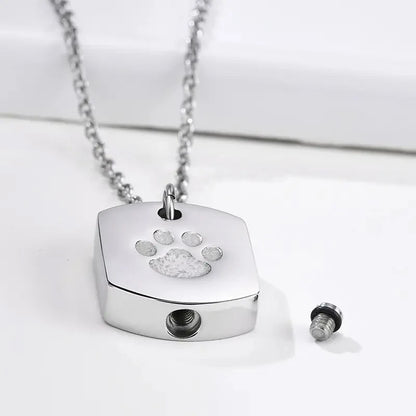 Cremation Jewelry Paw Print Urn Necklace for Pets - Smarsty