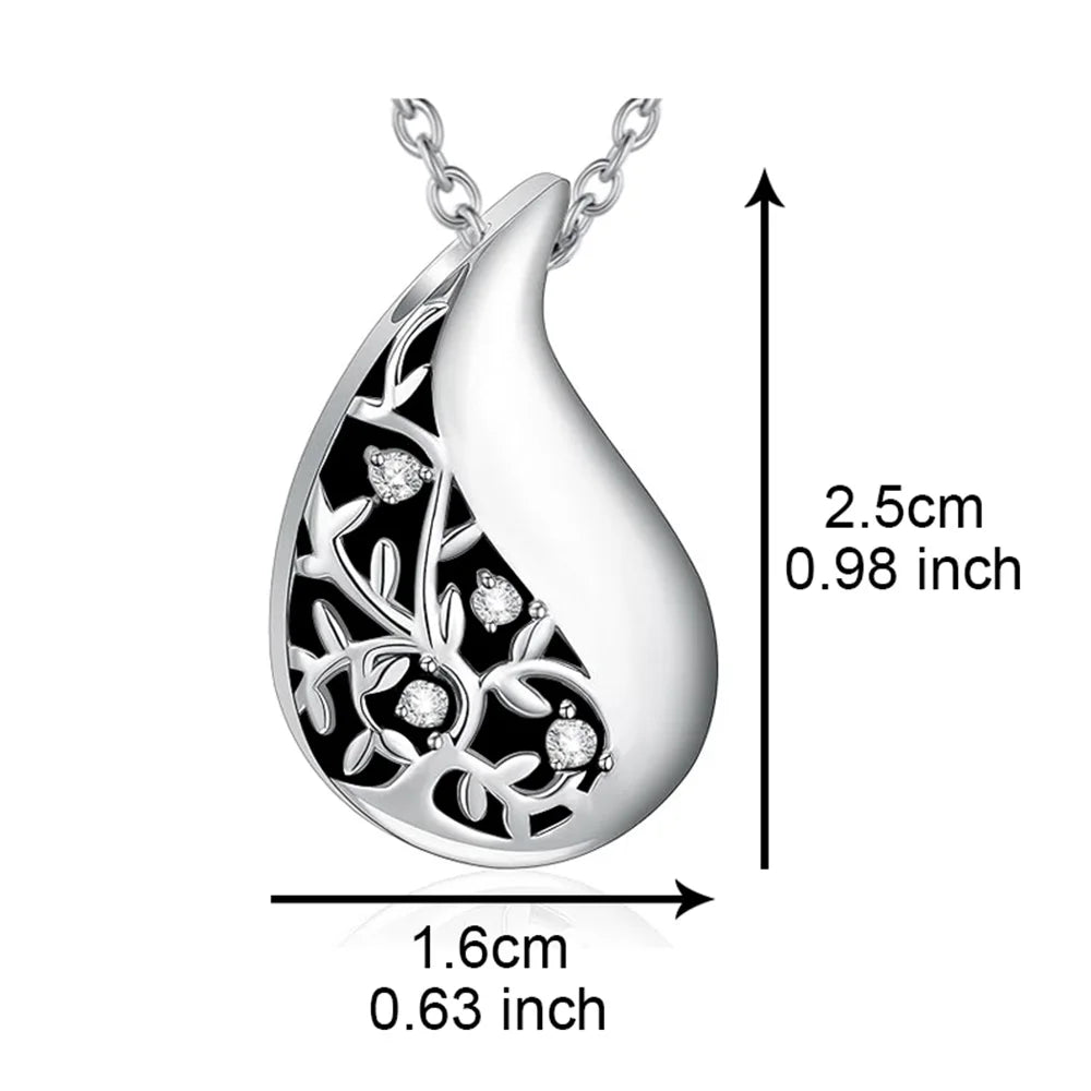 Cremation Jewelry Teardrop Urn Necklace for Ashes - Smarsty