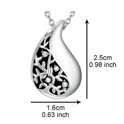 Cremation Jewelry Teardrop Urn Necklace for Ashes - Smarsty