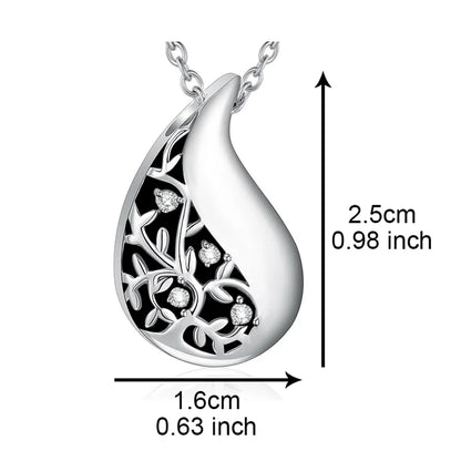 Cremation Jewelry Teardrop Urn Necklace for Ashes - Smarsty
