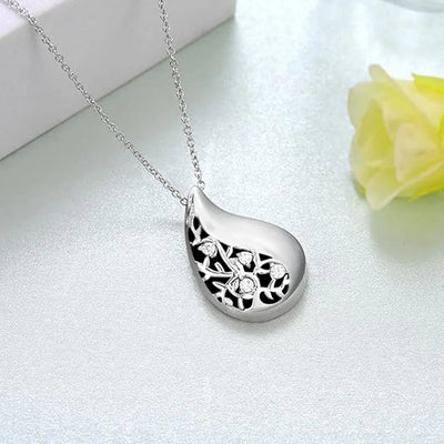 Cremation Jewelry Teardrop Urn Necklace for Ashes - Smarsty