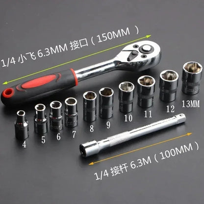 Durable 1/4 Inch Ratchet Socket Wrench Set - Smarsty