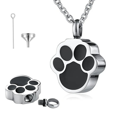 Pet Paw Print Cremation Jewelry Necklace for Ashes - Smarsty