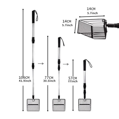 Retractable Chicken Coop Rake with Ergonomic Handle - Smarsty