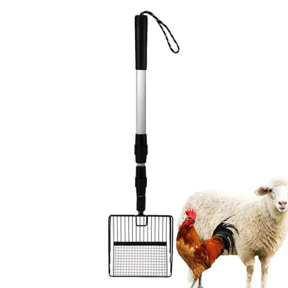 Retractable Chicken Coop Rake with Ergonomic Handle - Smarsty
