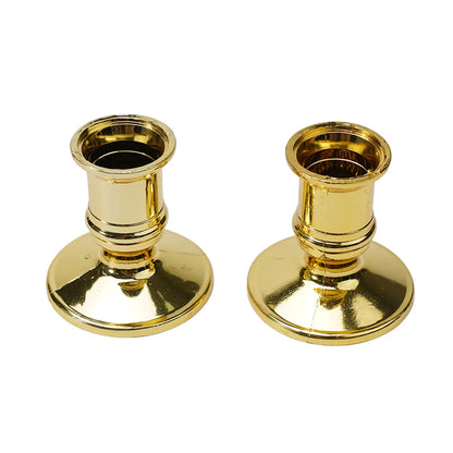 Silver Gold Taper Candle Holders Set for Elegant Home Decor - Smarsty