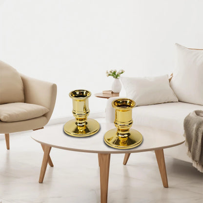 Silver Gold Taper Candle Holders Set for Elegant Home Decor - Smarsty