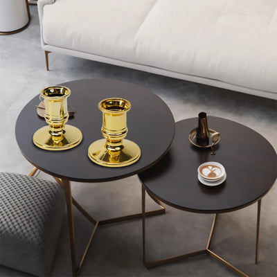 Silver Gold Taper Candle Holders Set for Elegant Home Decor - Smarsty