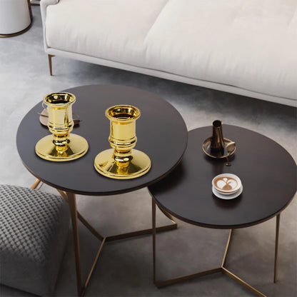 Silver Gold Taper Candle Holders Set for Elegant Home Decor - Smarsty