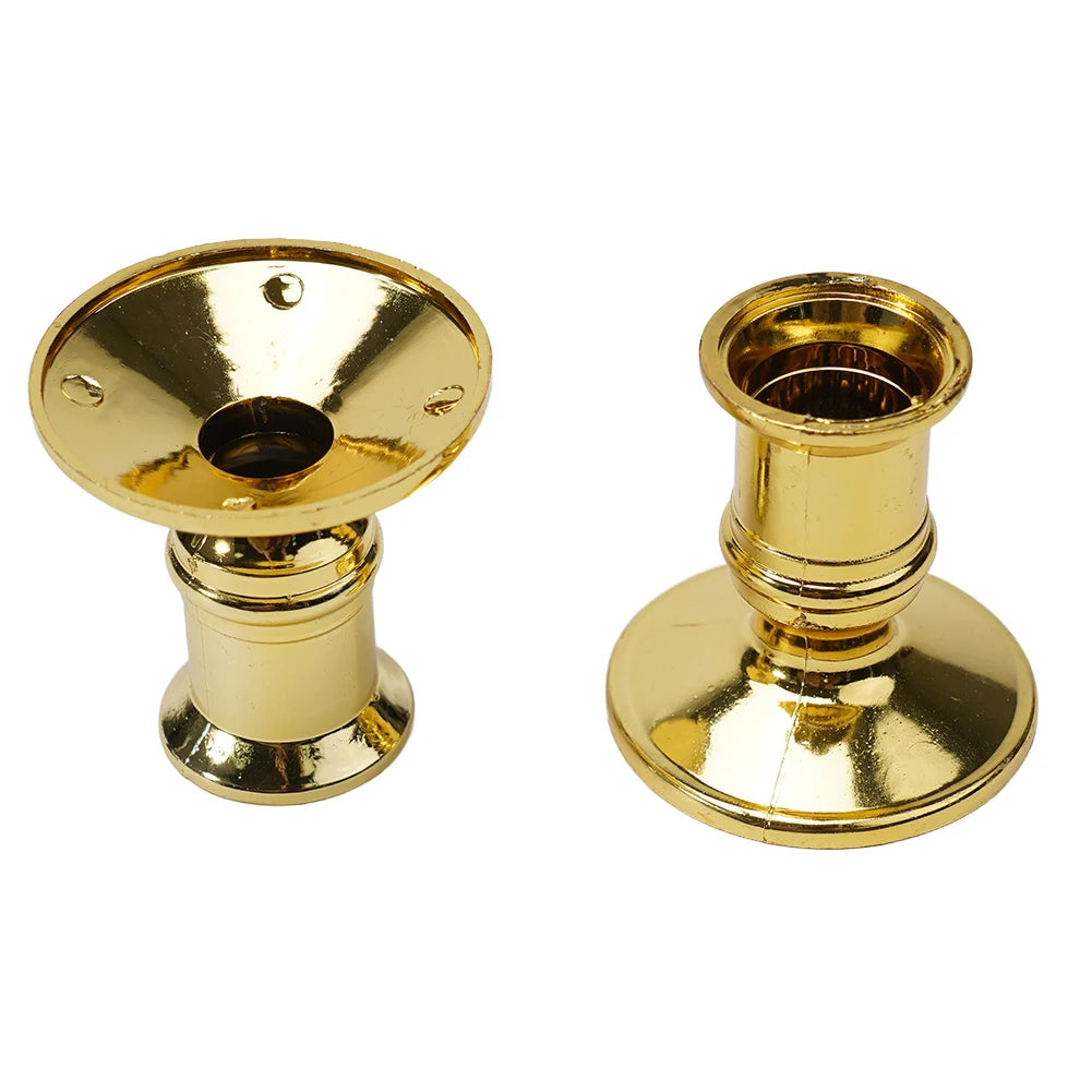 Silver Gold Taper Candle Holders Set for Elegant Home Decor - Smarsty