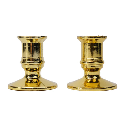 Silver Gold Taper Candle Holders Set for Elegant Home Decor - Smarsty