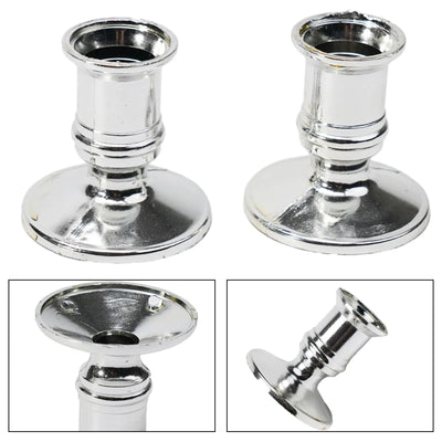 Silver Gold Taper Candle Holders Set for Elegant Home Decor - Smarsty
