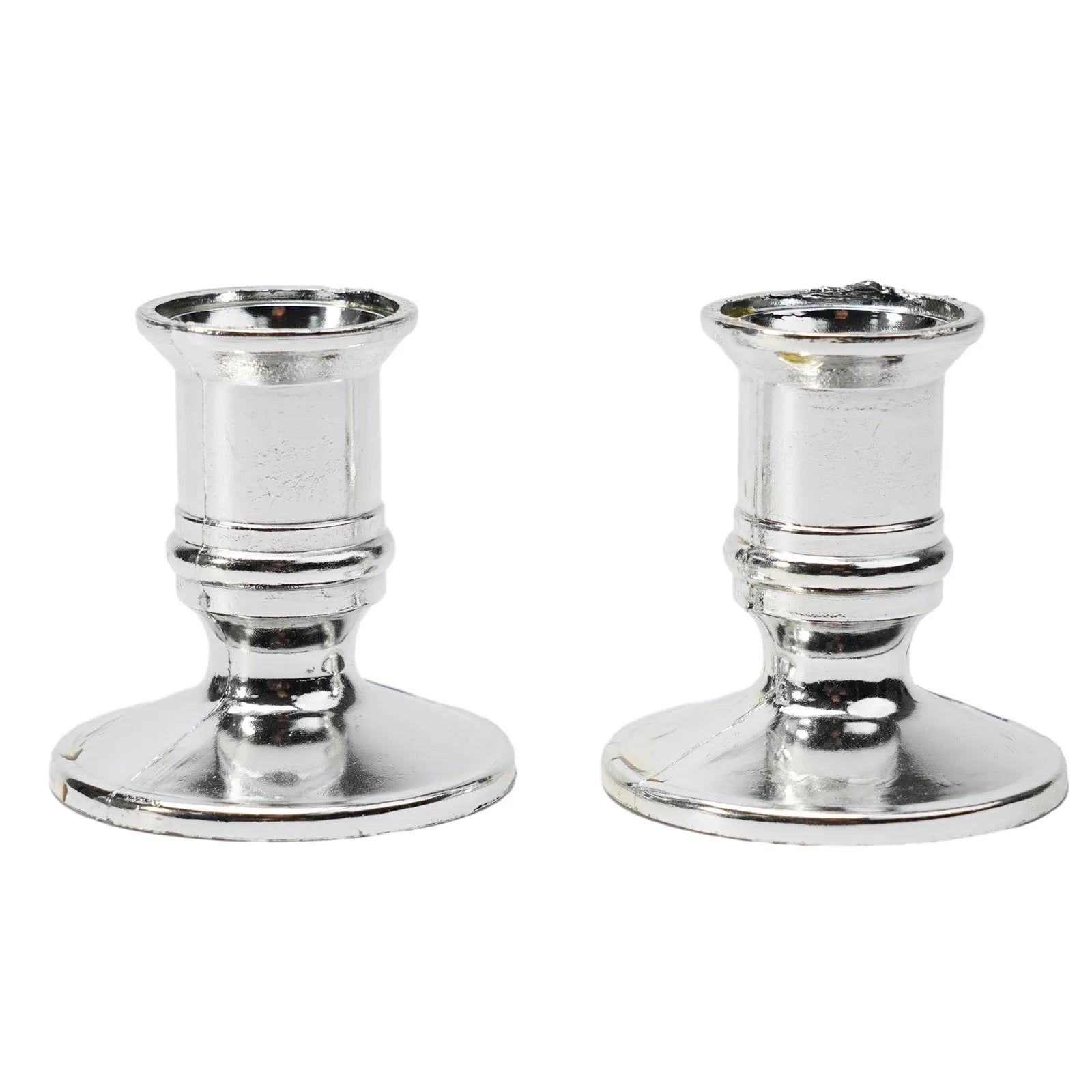 Silver Gold Taper Candle Holders Set for Elegant Home Decor - Smarsty