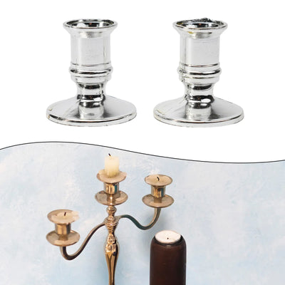 Silver Gold Taper Candle Holders Set for Elegant Home Decor - Smarsty