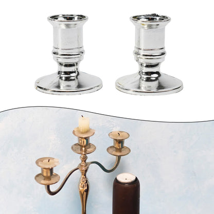 Silver Gold Taper Candle Holders Set for Elegant Home Decor - Smarsty