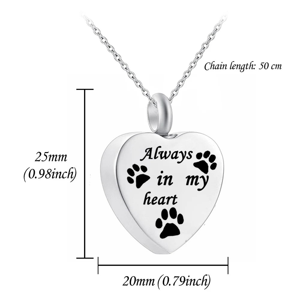 Stainless Steel Heart Cremation Jewelry for Pet Ashes - Smarsty