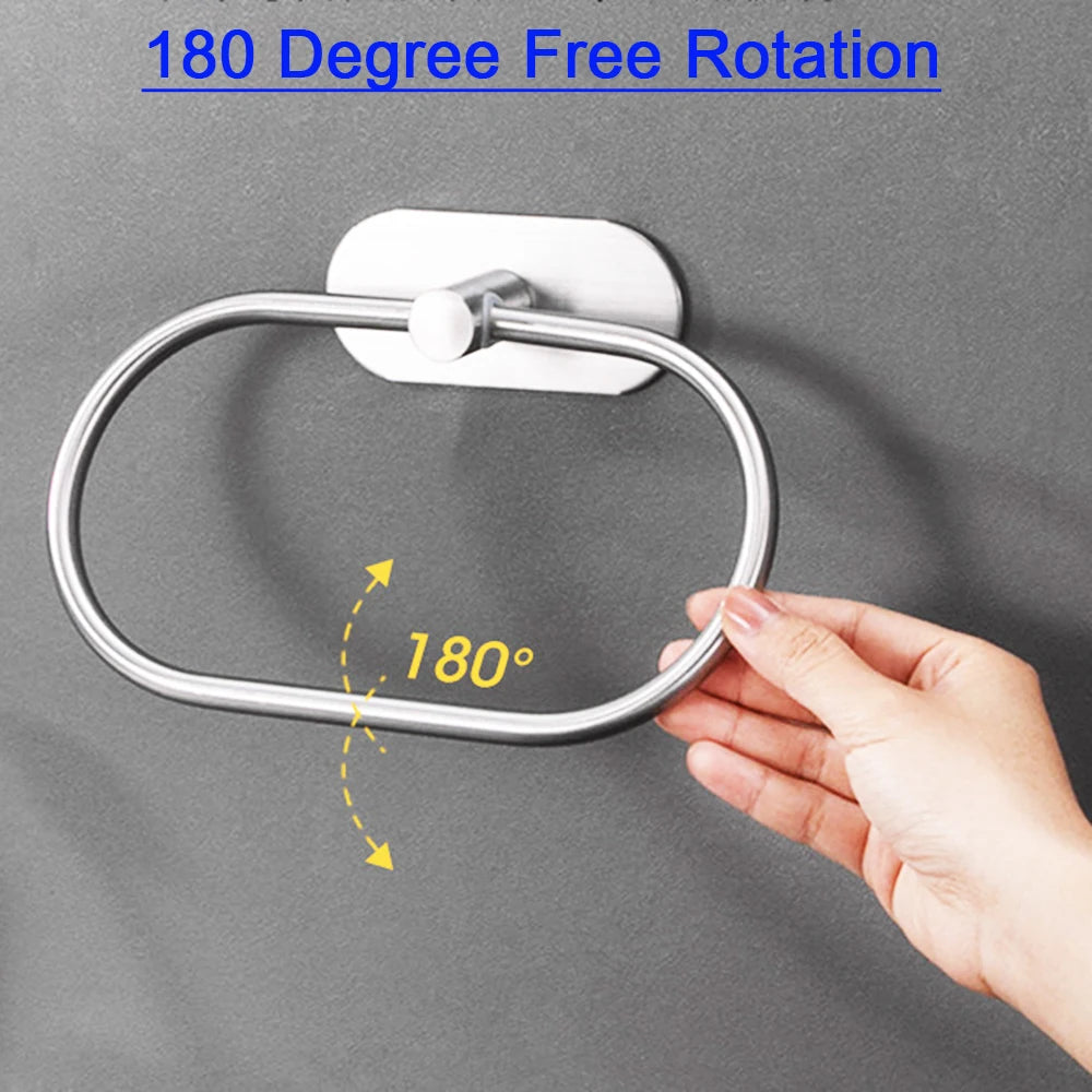 Self-Adhesive Stainless Steel Towel Holder for Easy Installation - Smarsty