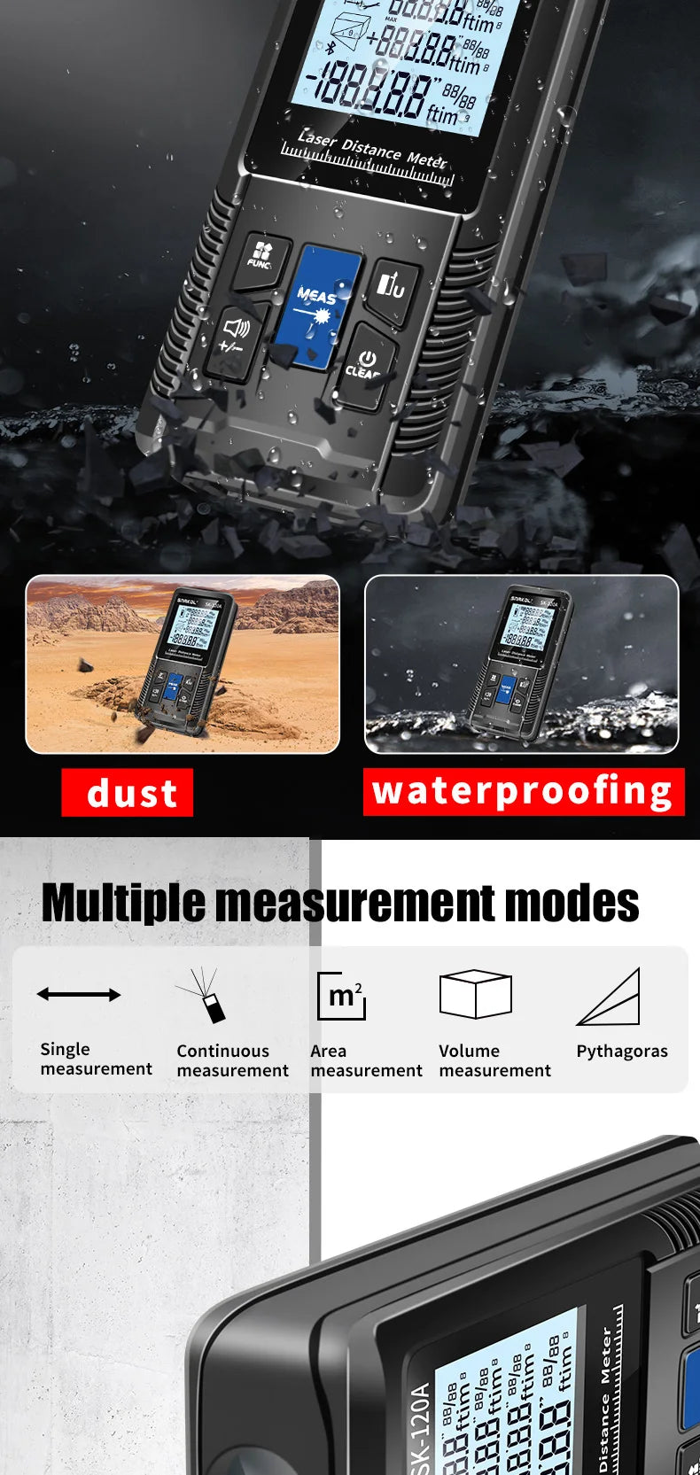 Snakol Laser Distance Meter with High Accuracy Rangefinder - Smarsty