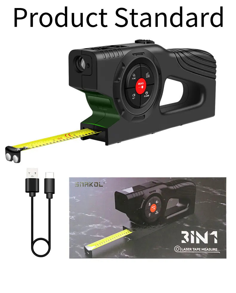 3 in 1 Laser Rangefinder with Backlight LCD Display - Smarsty