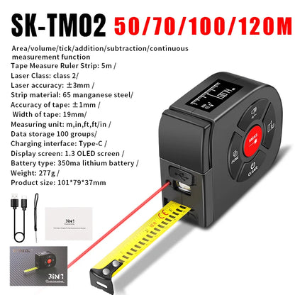 3 in 1 Laser Rangefinder with Backlight LCD Display - Smarsty