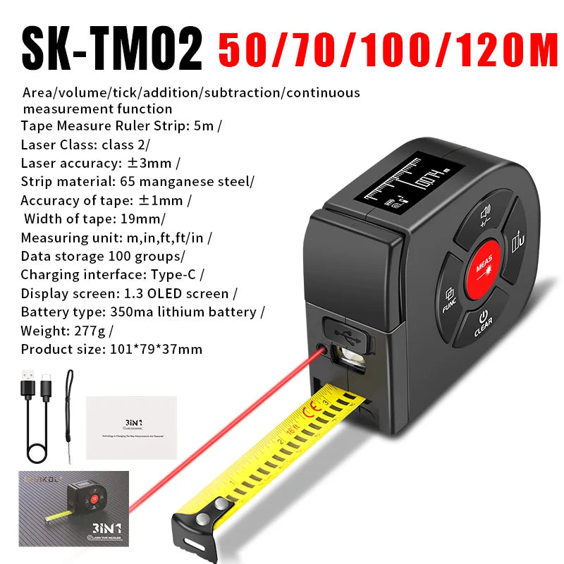 3 in 1 Laser Rangefinder with Backlight LCD Display - Smarsty