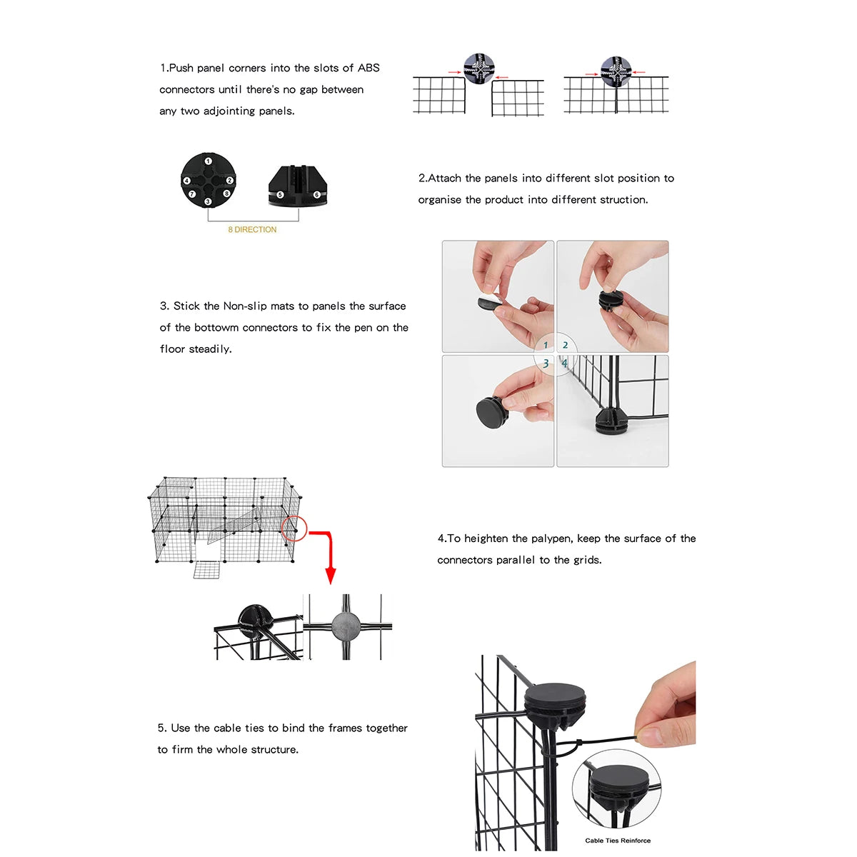 Extra Large Three-Story Cat Cage with Integrated Litter Box - Smarsty