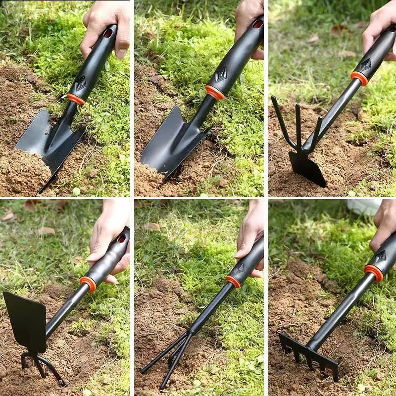 Dual-Purpose Garden Hoe with Five Teeth Rake - Smarsty