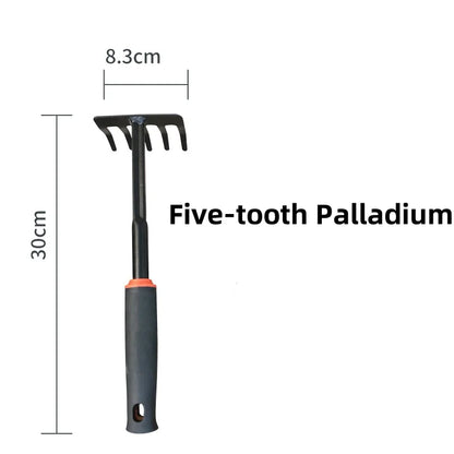 Dual-Purpose Garden Hoe with Five Teeth Rake - Smarsty