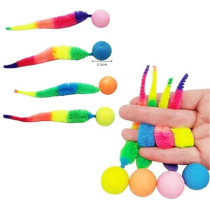 Interactive Colorful Bouncing Ball Cat Toy for Indoor Fun - Smarsty