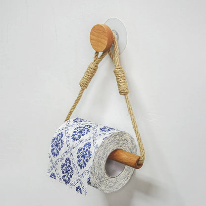 Wooden Wall Mounted Toilet Paper Holder with Towel Rack - Smarsty