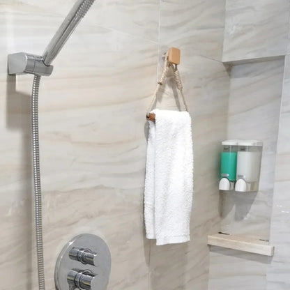 Wooden Wall Mounted Toilet Paper Holder with Towel Rack - Smarsty