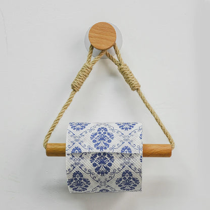 Wooden Wall Mounted Toilet Paper Holder with Towel Rack - Smarsty