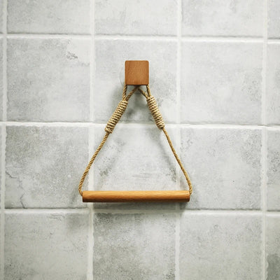 Wooden Wall Mounted Toilet Paper Holder with Towel Rack - Smarsty