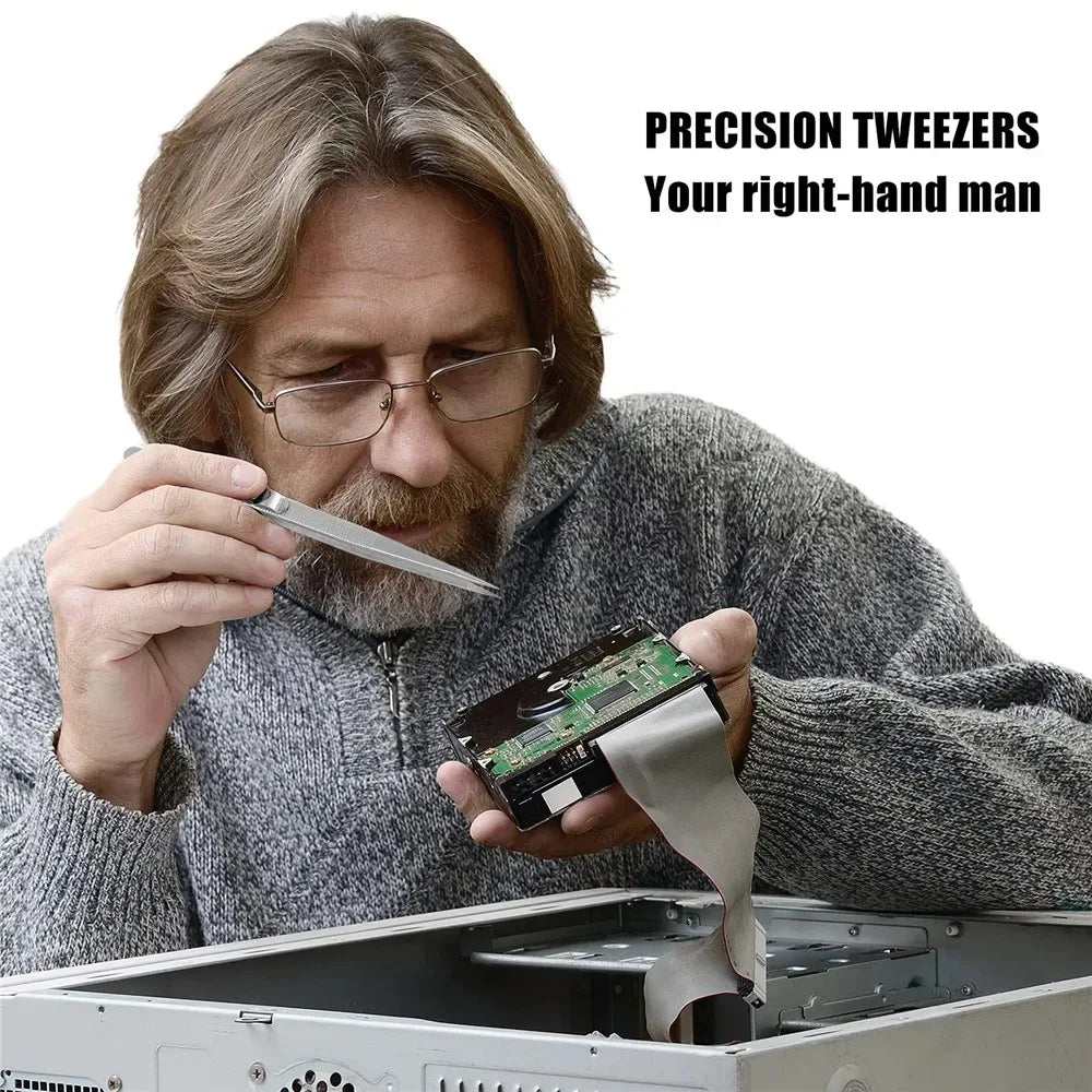 Stainless Steel Adjustable Antistatic Tweezers for Precision Tooling - Smarsty