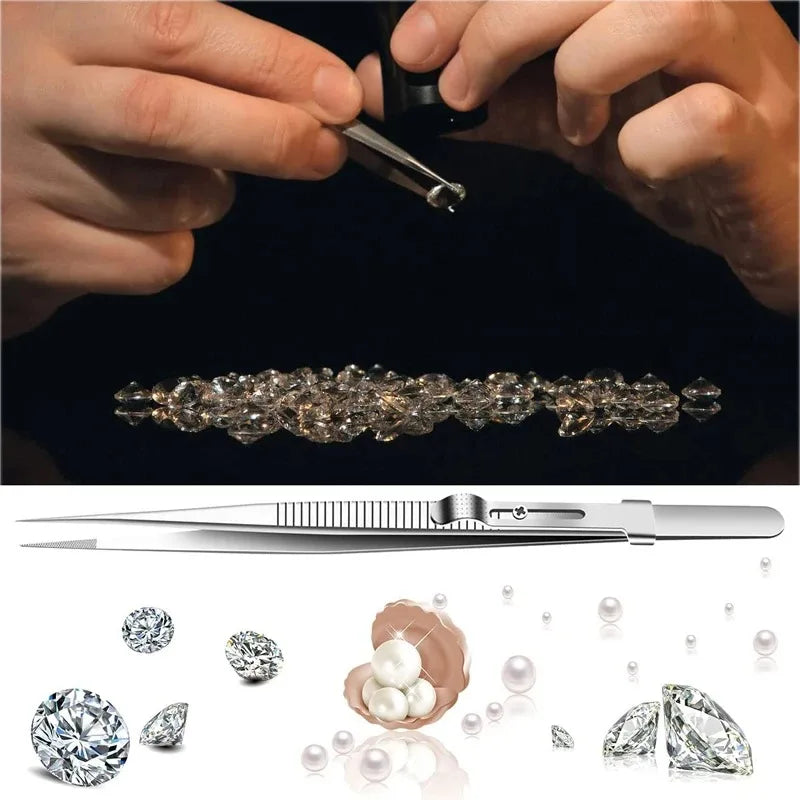 Stainless Steel Adjustable Antistatic Tweezers for Precision Tooling - Smarsty