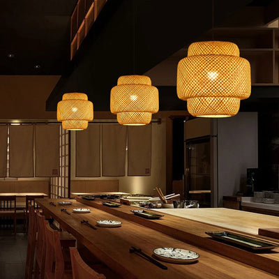 Natural Bamboo Lantern Pendant Light for Cozy Ambiance - Smarsty
