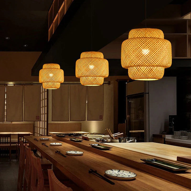 Natural Bamboo Lantern Pendant Light for Cozy Ambiance - Smarsty