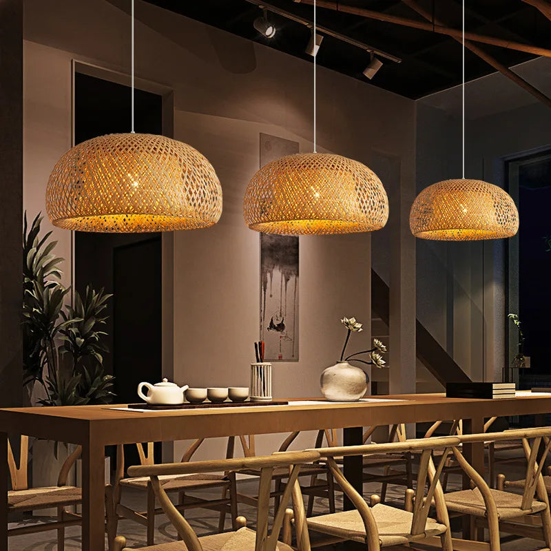 Natural Bamboo Lantern Pendant Light for Cozy Ambiance - Smarsty