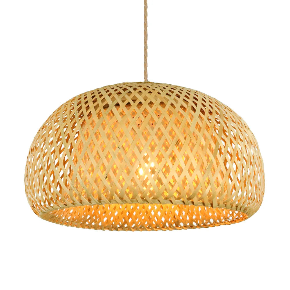 Natural Bamboo Pendant Lamp with Hand-Woven Design - Smarsty