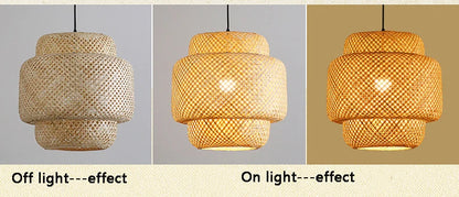 Natural Bamboo Pendant Lamp with Hand-Woven Design - Smarsty