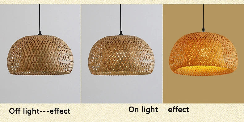 Natural Bamboo Pendant Lamp with Hand-Woven Design - Smarsty