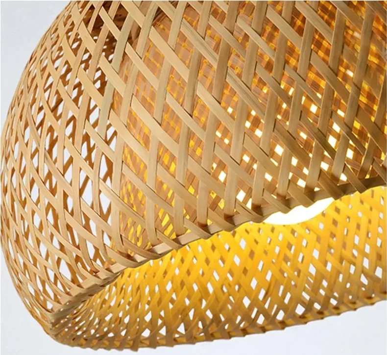 Natural Bamboo Pendant Lamp with Hand-Woven Design - Smarsty