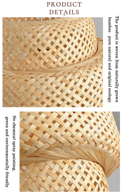 Natural Bamboo Pendant Lamp with Hand-Woven Design - Smarsty
