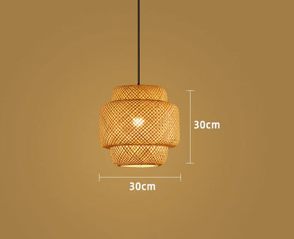 Natural Bamboo Pendant Lamp with Hand-Woven Design - Smarsty