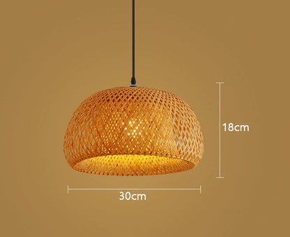 Natural Bamboo Pendant Lamp with Hand-Woven Design - Smarsty